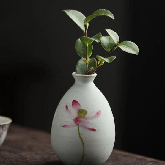 Hand Painted Vintage Floral Mini Vase
